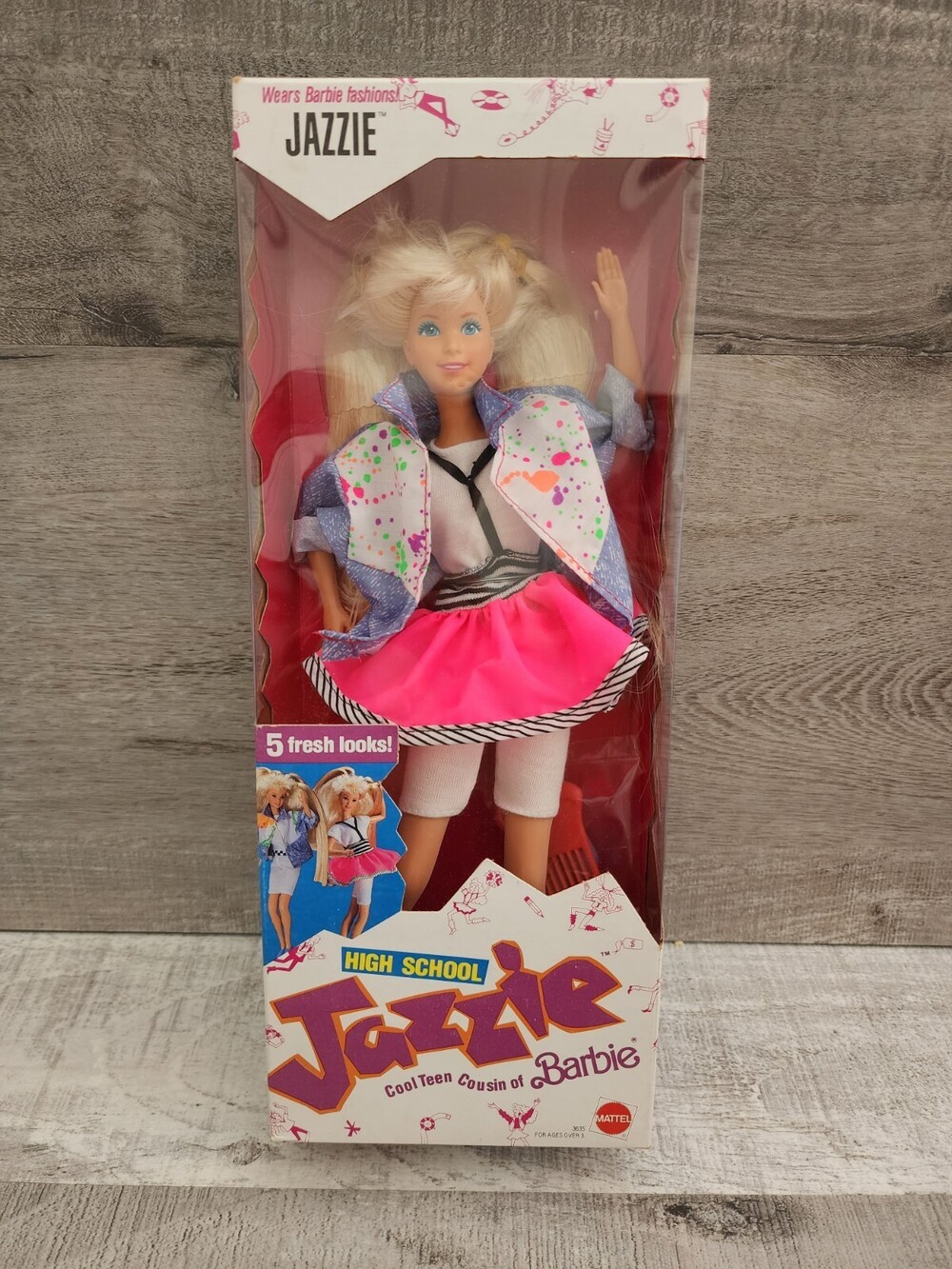 High School Jazzie JAZZIE Doll Cool Teen Cousin of Barbie #3635 1988 MATTEL NIB